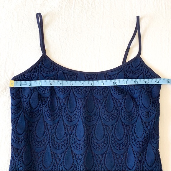 Lilly Pulitzer Dellaria paisley drop knit lace stretch dress in True Navy, xs - Picture 9 of 12